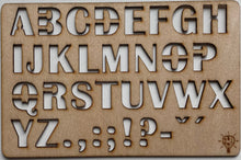 Load image into Gallery viewer, Wooden Stencil (Alphabet, 3 Fonts)
